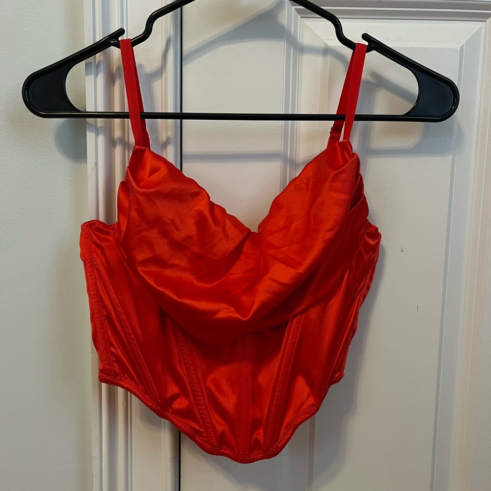 Red urban corset top
